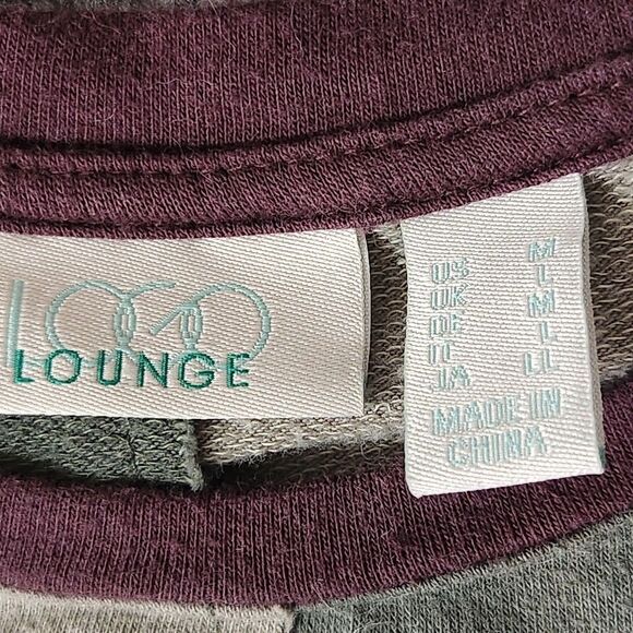 Womens Logo Lounge Long Sleeve Top Size Medium Multicolor Color Block Tunic - Picture 6 of 10